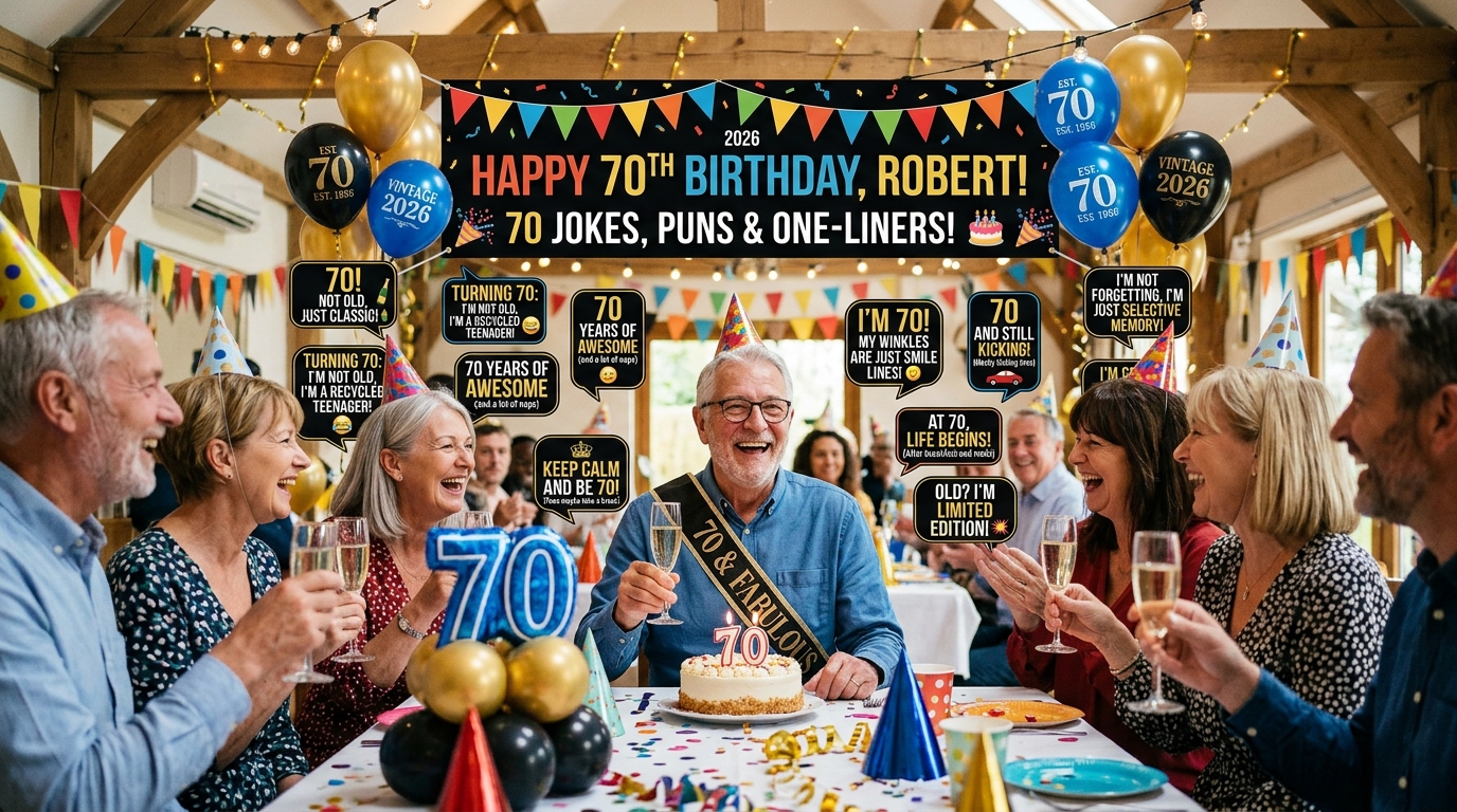 70th Birthday Puns 2026: The Funniest Jokes, One-Liners & Card Messages You'll Find
