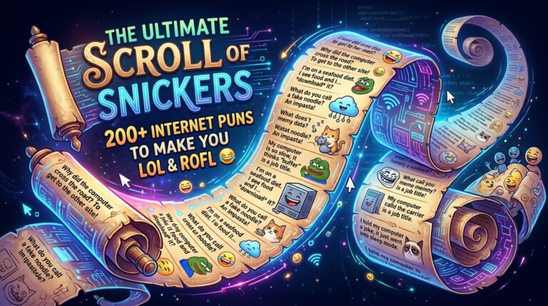 The Ultimate Scroll of Snickers: 200+ Internet Puns to Make You LOL & ROFL😂