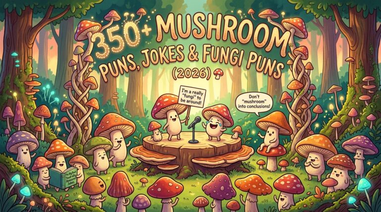 350+ Mushroom Puns, Jokes & Fungi Puns (2026) 🍄